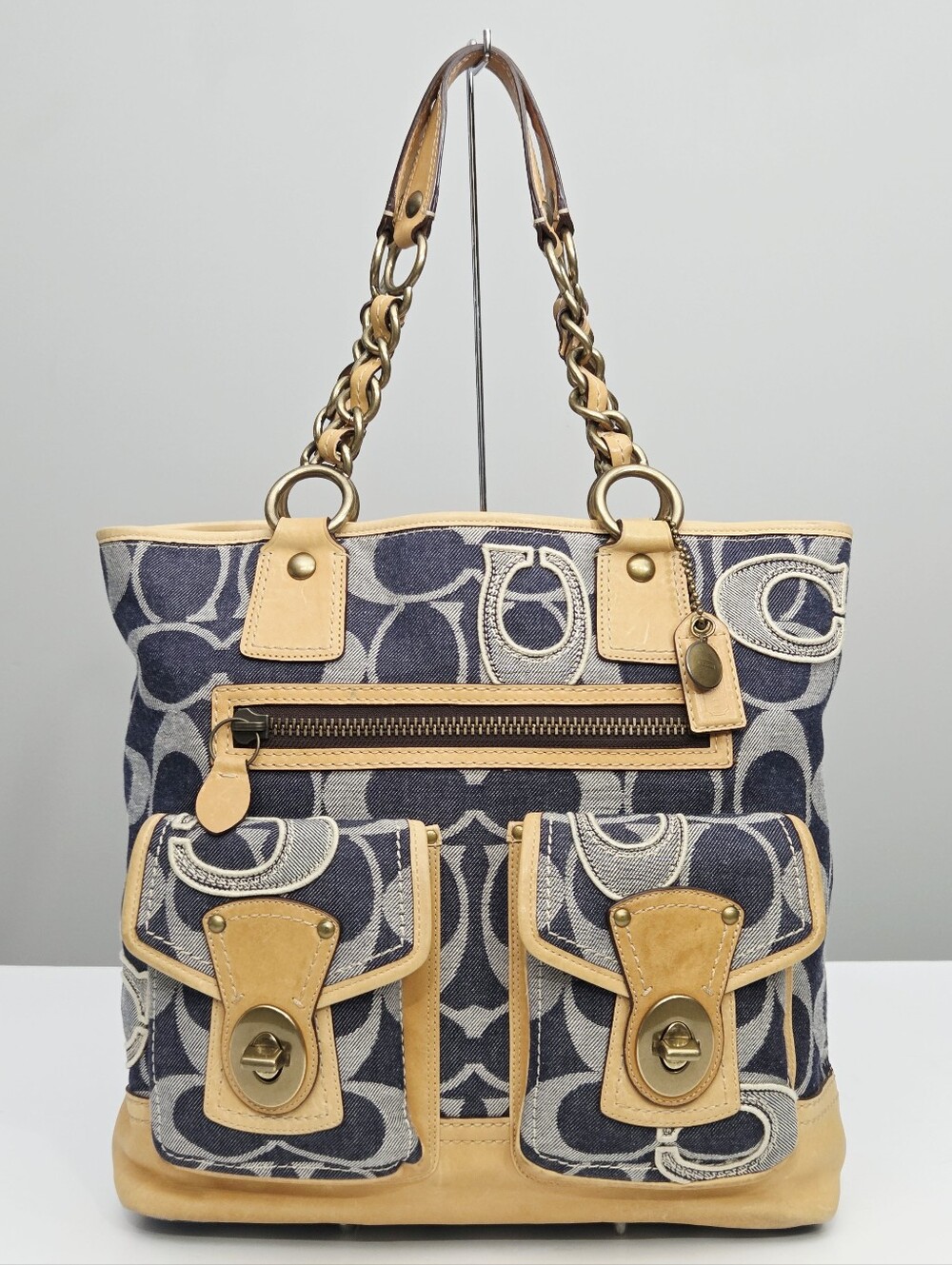 RARE VINTAGE COACH LEGACY SIGNATURE DENIM GIGI 65th ANNIVERSARY TOTE BAG 11582